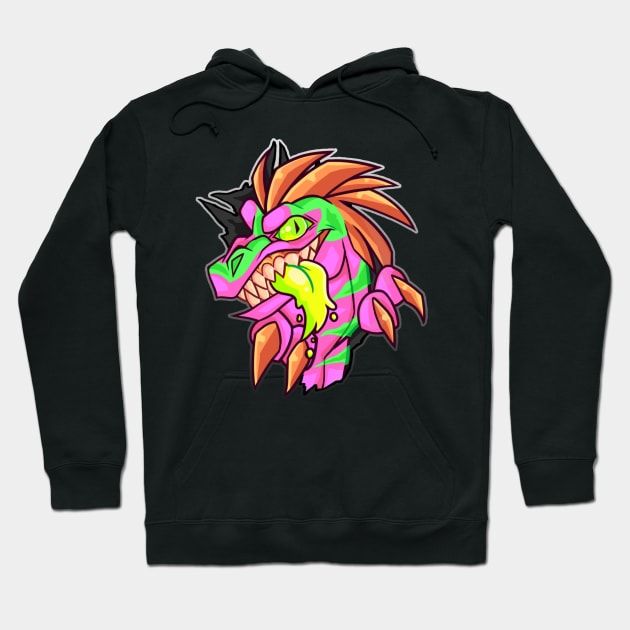 "NEON RAPTOR" V.1 Hoodie by KittenSneeze